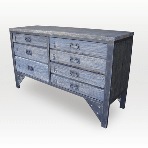 PRODUCTS CATEGORIES, BEDROOM, BEDS & HEADBOARDS, ARRDENA.COM RUSTIC FURNITURE Industrial Look Chest Of 6 Drawers Wide
