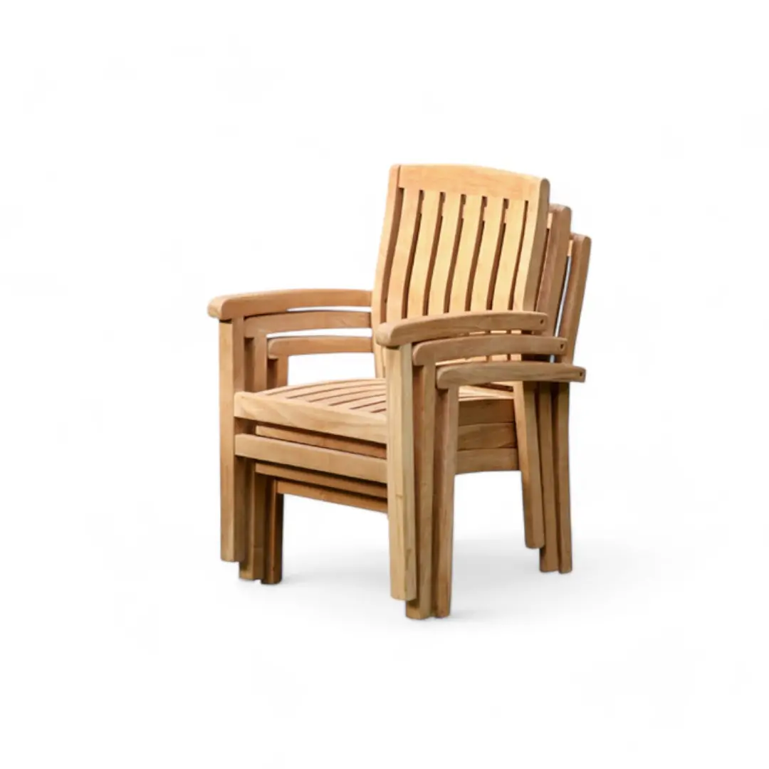 Marley Stacking Arm Chair Wide Slat