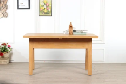 Retro Minimalist Teak Bedside Table – Mid-Century Drawer Nightstand