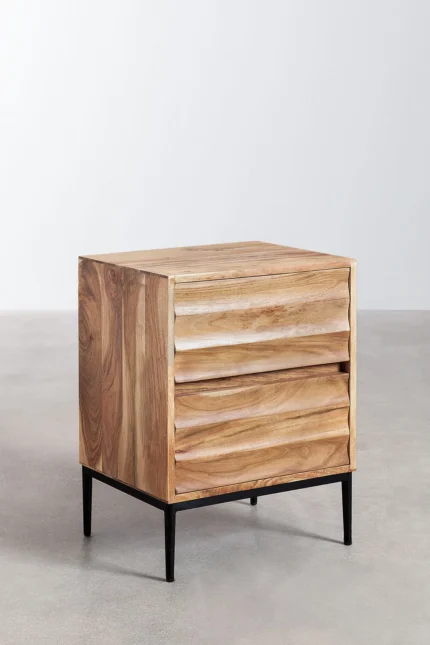 Premium Modern Nightstands – 2-Drawer Solid Wood from Indonesia