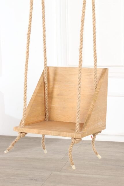 Premium Teak Wooden Hanging Swing Chair – 1 Set Heavy Duty