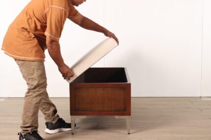 Premium Modern Wooden Storage Bench – 1 Comfortable Padded Cushion
