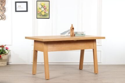 Premium Solid Wood Coffee Table – 1-Piece Modern Classic